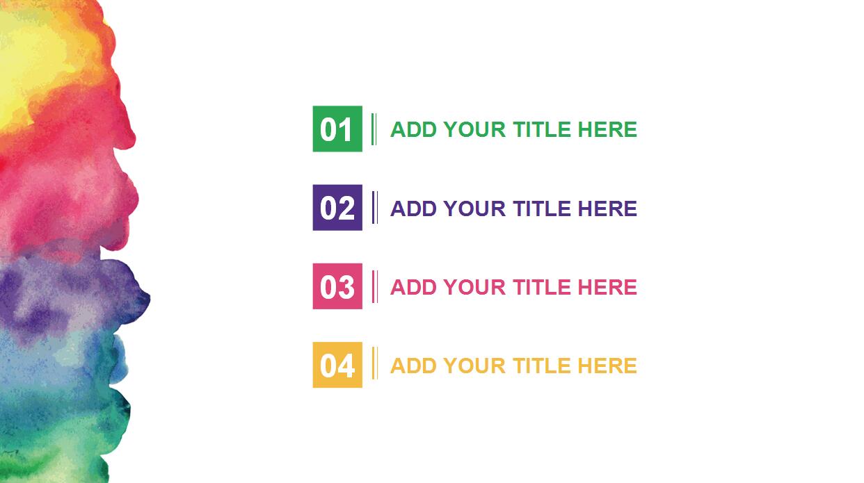 创意水彩年终总结PPT模板