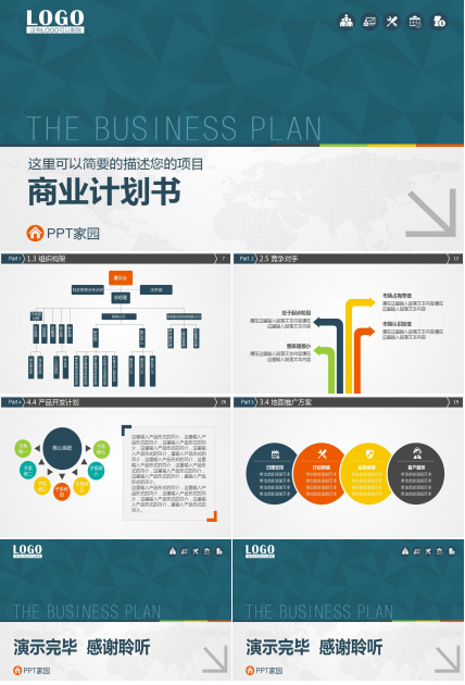 高端简洁商业计划书ppt模板