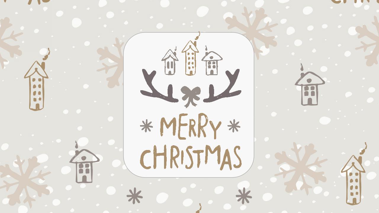 手绘清新圣诞节主题ppt模板