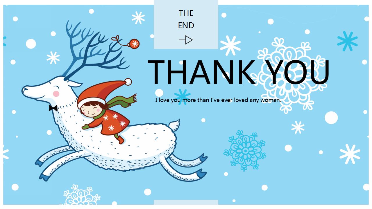 蓝色英文圣诞节ppt模板