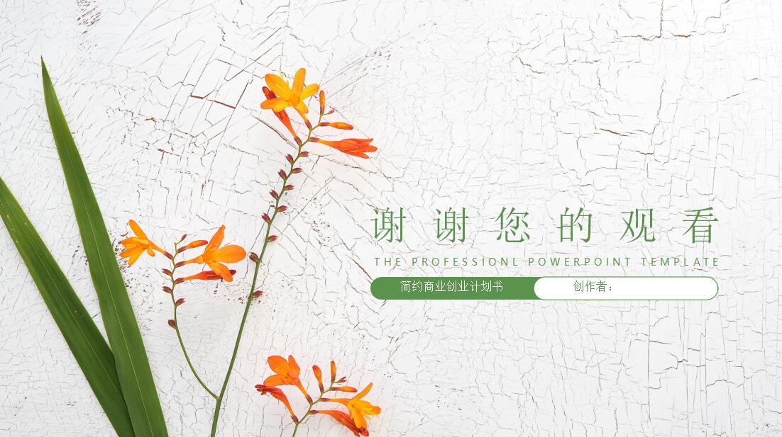 清新文艺商业汇报ppt模板