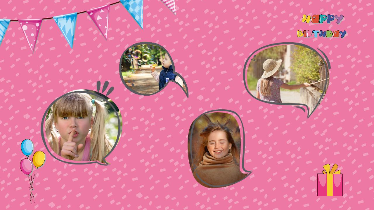 粉色卡通生日ppt模板