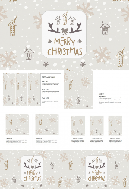 手绘清新圣诞节主题ppt模板