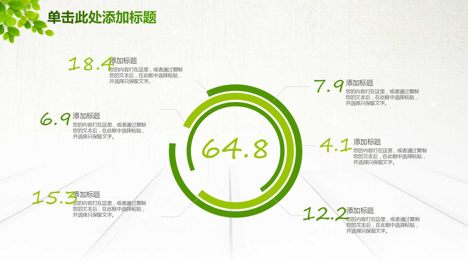 小清新简约绿色年度计划ppt模板