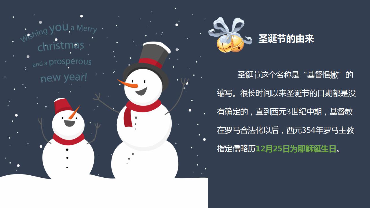 卡通简洁圣诞节活动ppt模板