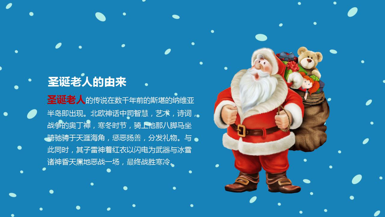 卡通蓝色圣诞节策划ppt模板
