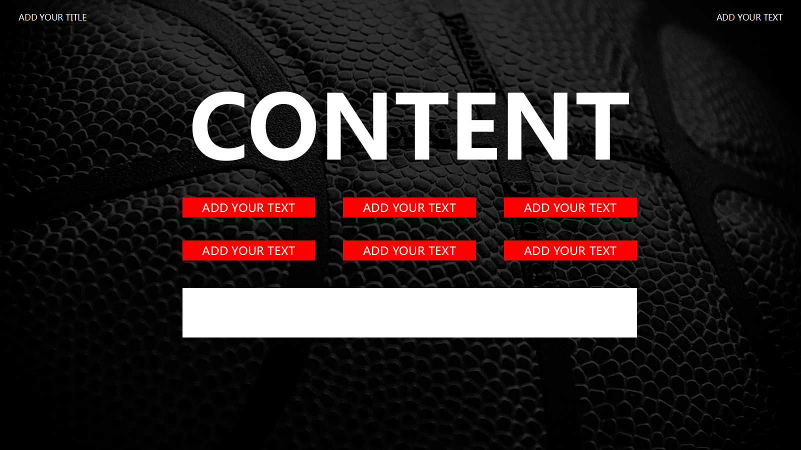 黑色创意篮球主题通用ppt模板