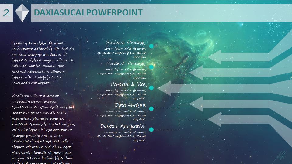 简约星空ios风商务ppt模板