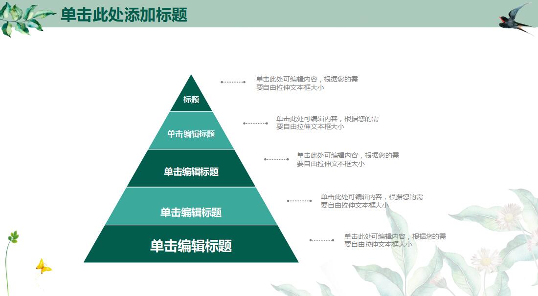 唯美绿色工作总结ppt模板