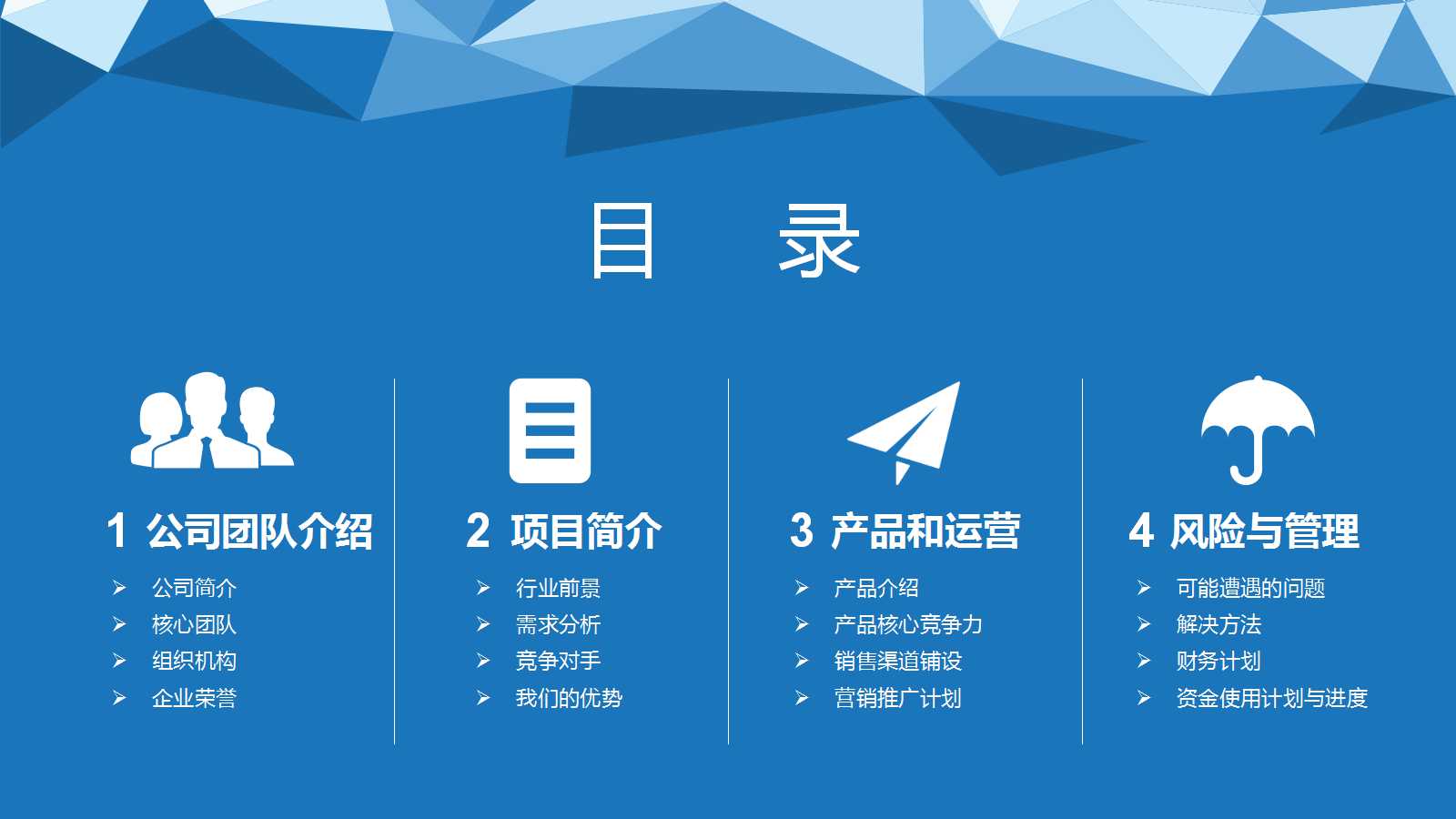 项目计划书模板下载（蓝色精品）