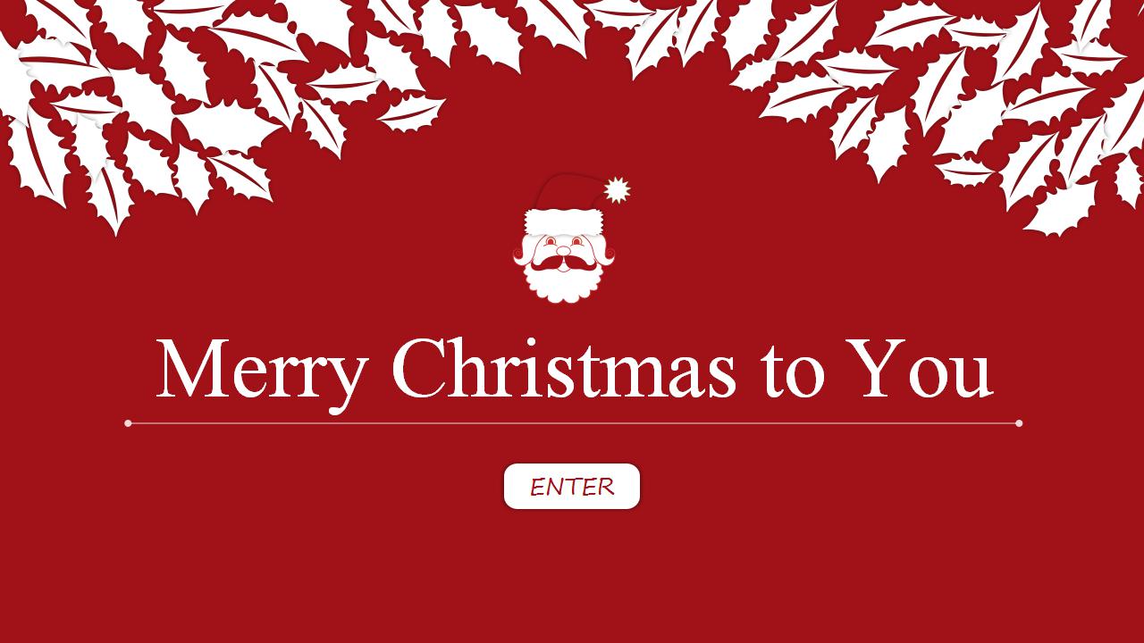 红色简洁圣诞节ppt模板