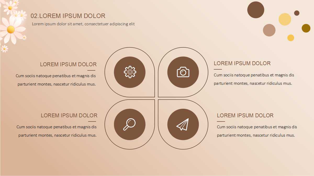 精美漂亮花朵工作计划ppt模板