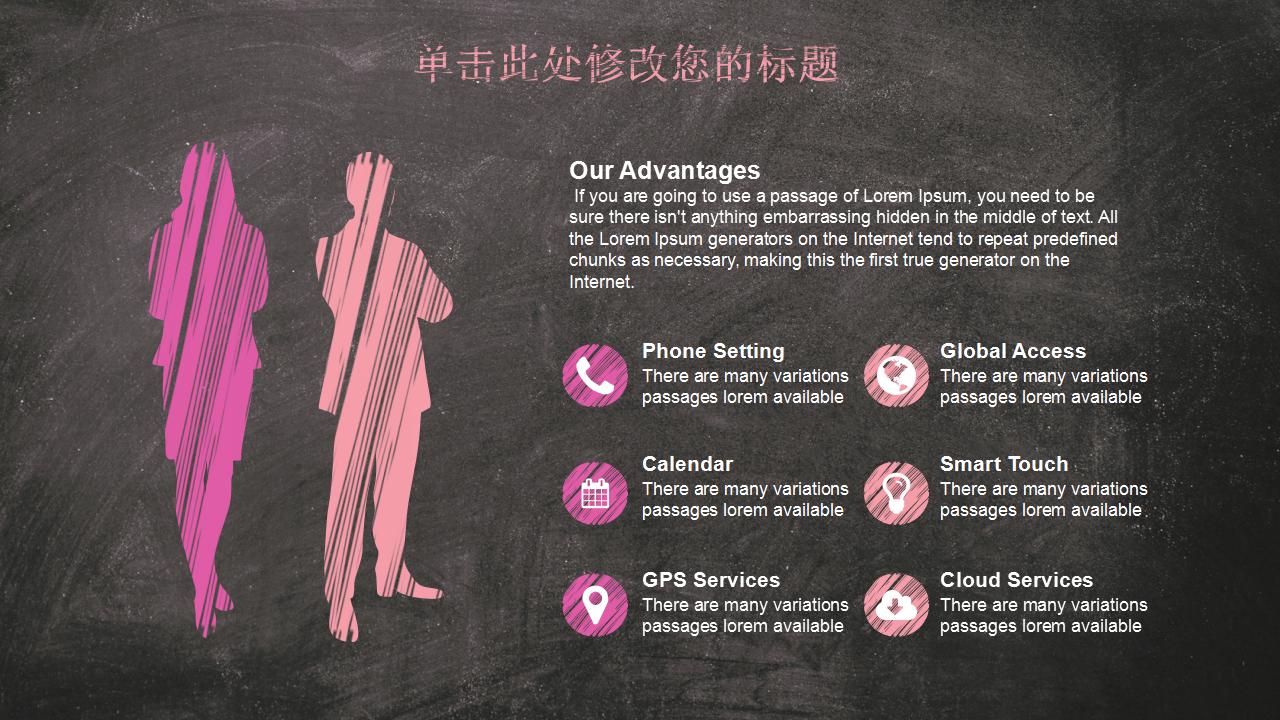 黑板风格月度工作总结ppt模板