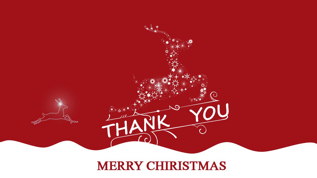 红色简洁圣诞节ppt模板