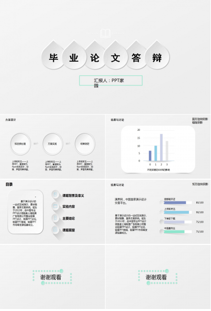 白色简约毕业论文答辩PPT模板