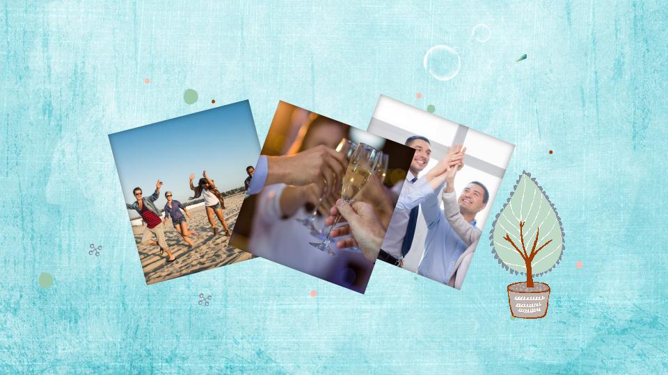 淡雅卡通生日快乐ppt模板