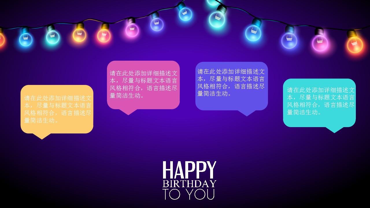 精美简洁生日快乐主题ppt模板