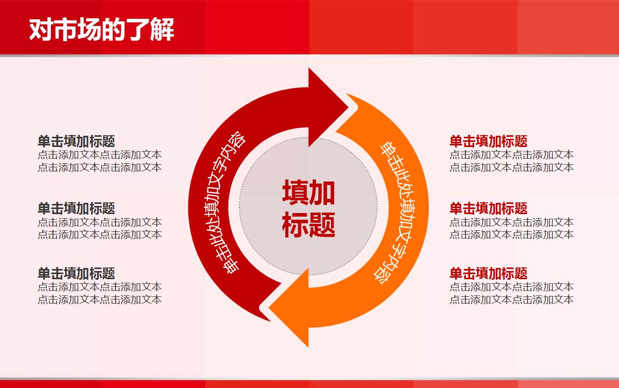 红色简约年度工作总结ppt模板