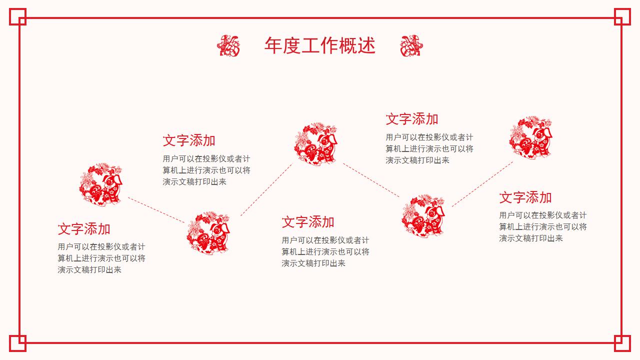 精美剪纸风格元旦总结汇报ppt模板