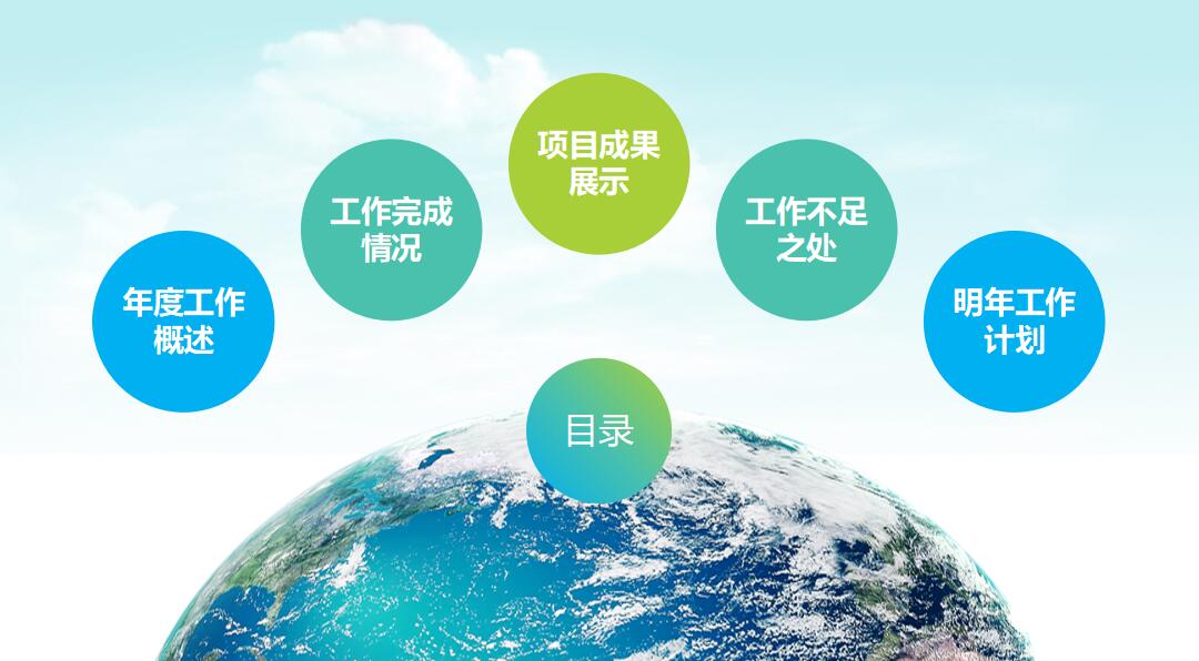 清新时尚年终工作总结计划ppt模板