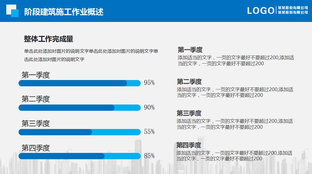 蓝色简约商务工作汇报ppt模板