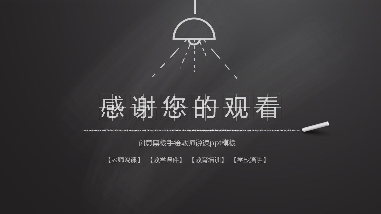 创意黑板手绘教师说课ppt模板