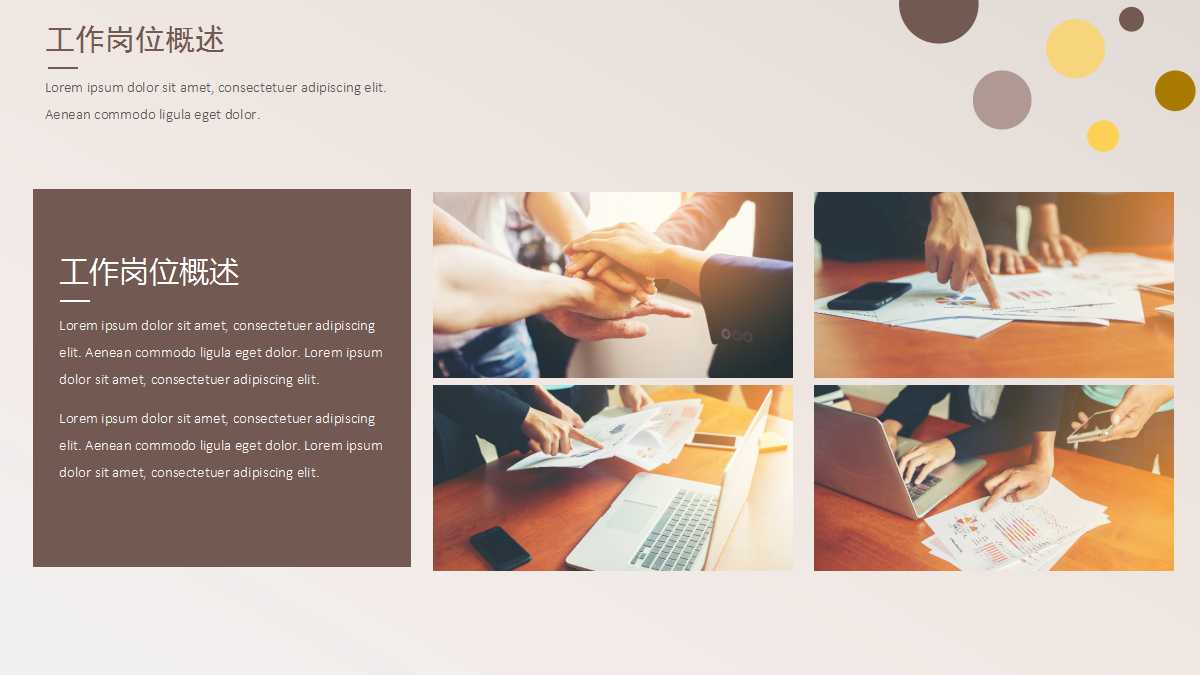 淡雅简约花朵工作汇报ppt模板