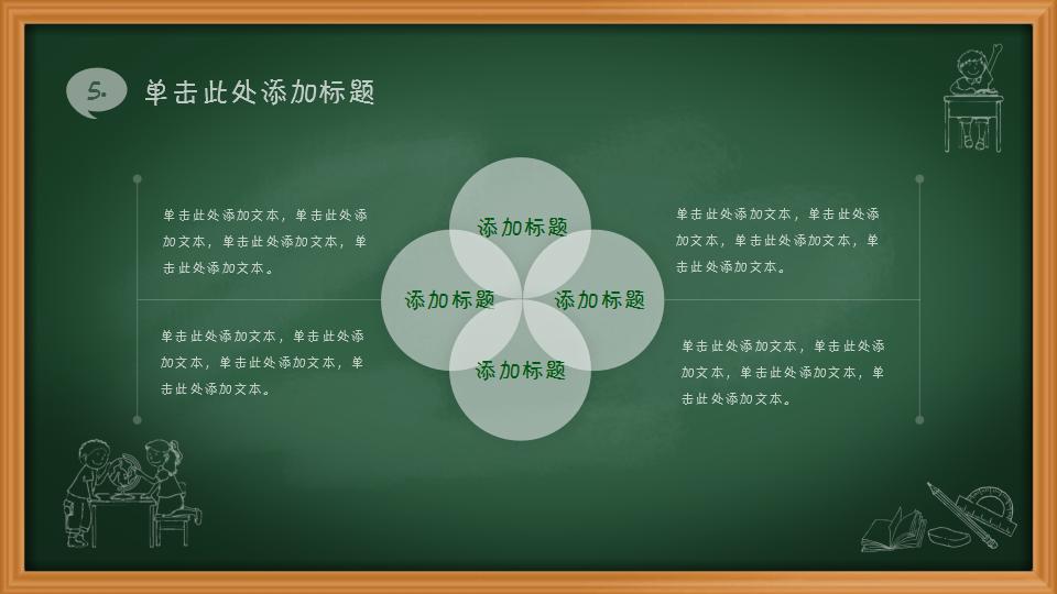 绿色黑板手绘说课ppt模板