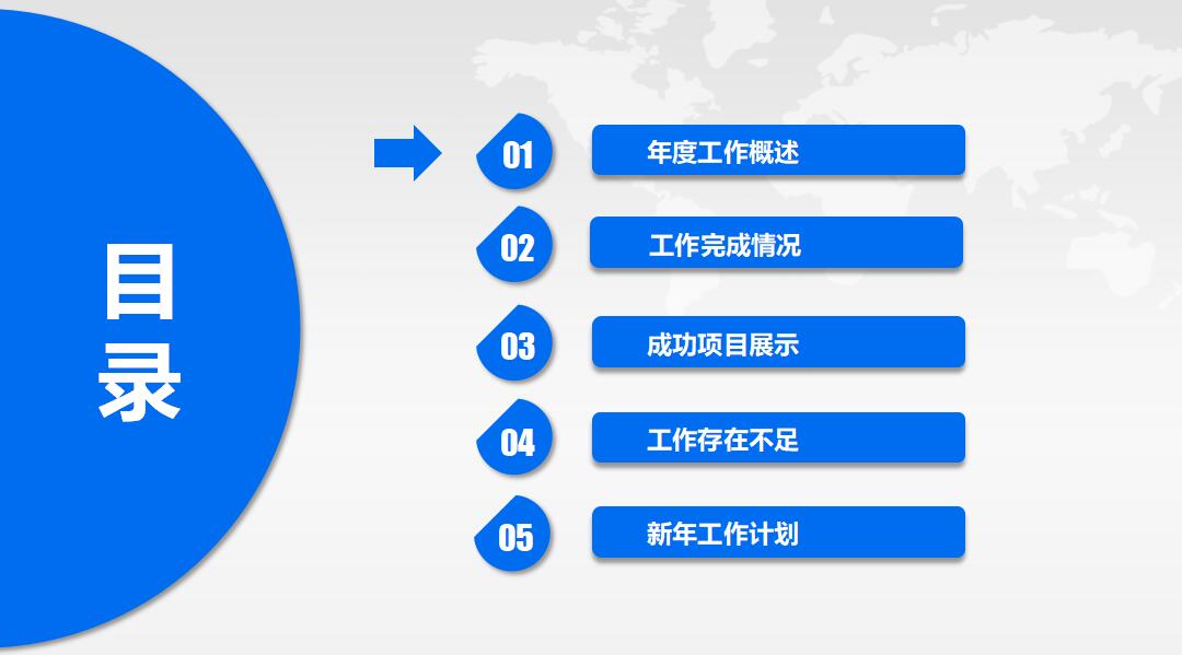 蓝色时尚年终工作总结汇报ppt模板