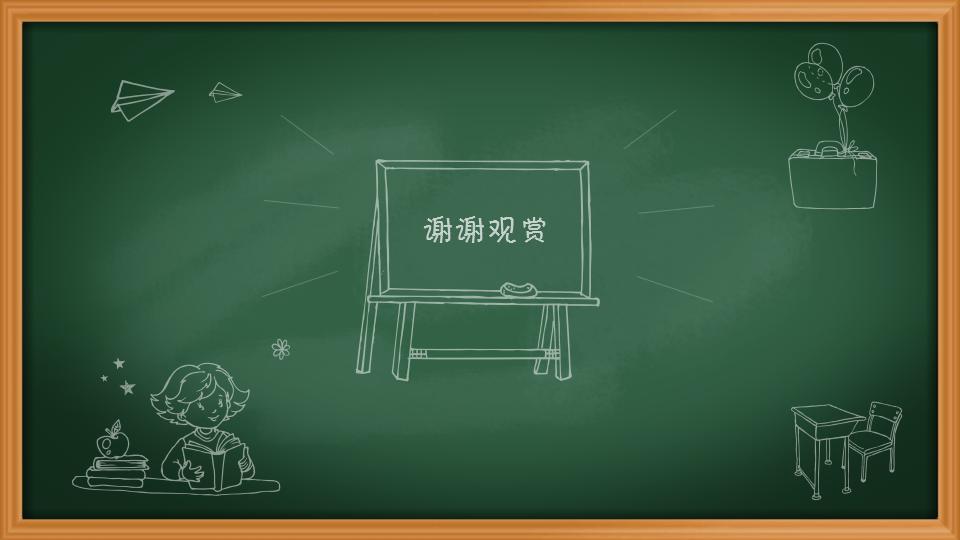 绿色黑板手绘说课ppt模板