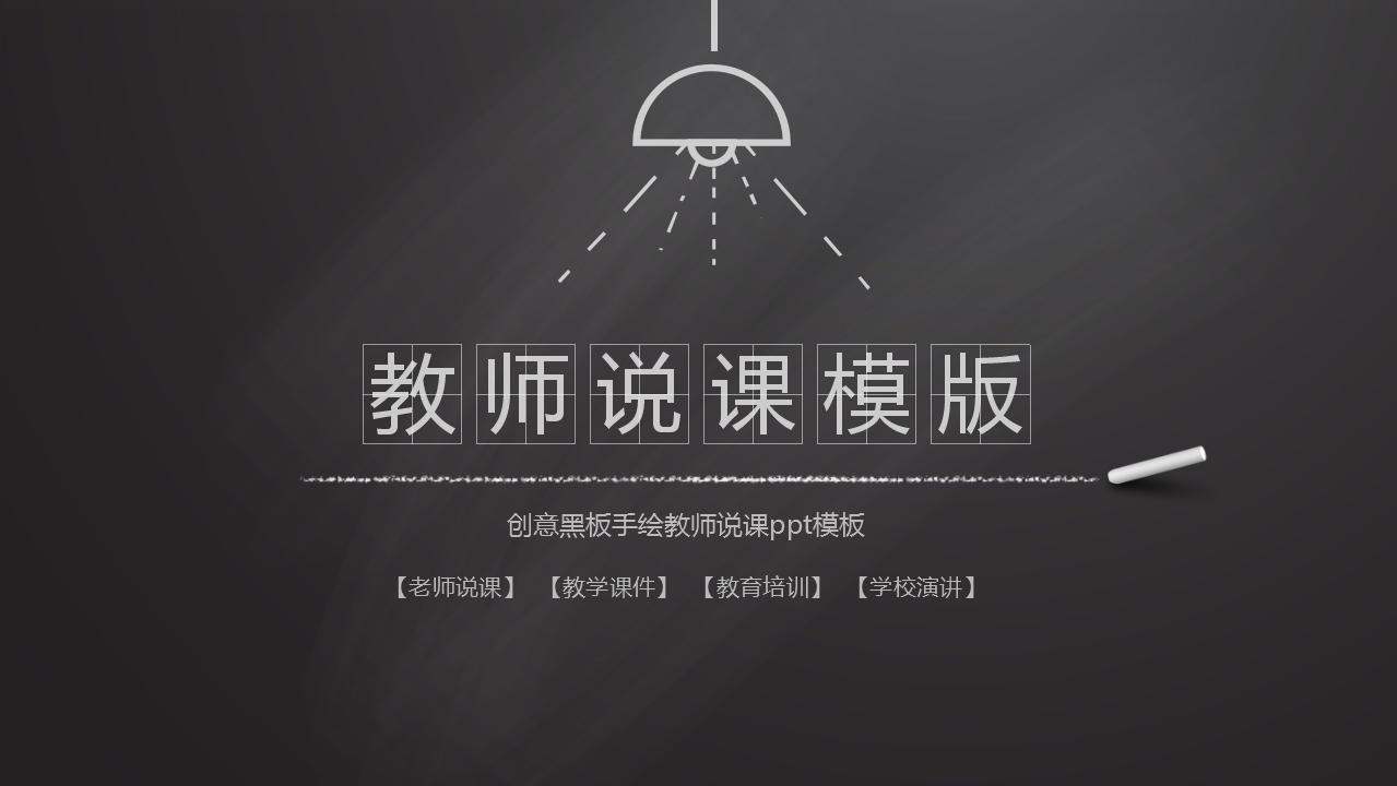 创意黑板手绘教师说课ppt模板