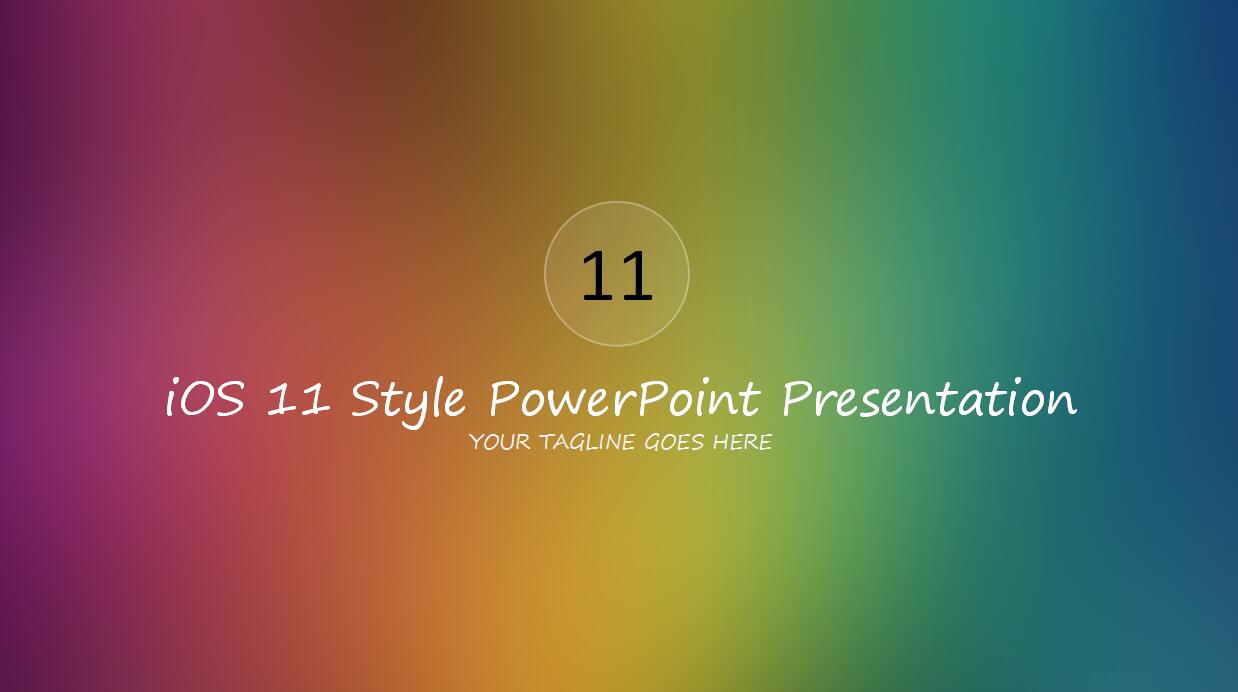 彩色ios风格个人工作总结ppt模板