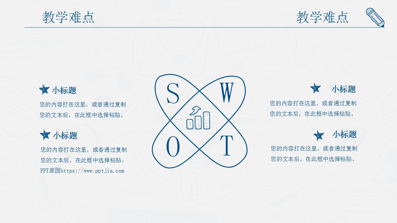 简洁手绘风格教师说课ppt模板