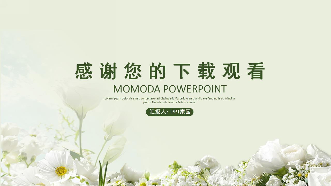 淡雅唯美工作总结ppt模板