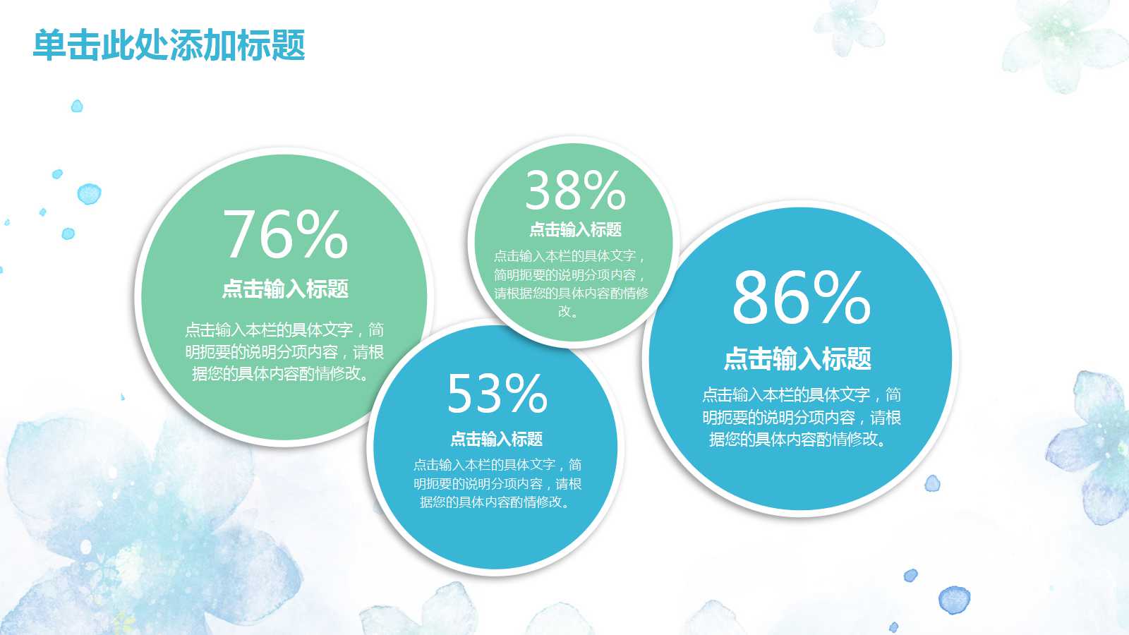 清新淡雅花朵年终述职报告ppt模板