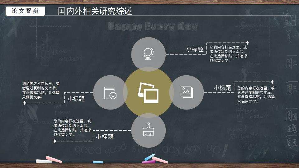 简洁黑板风毕业论文答辩ppt模板