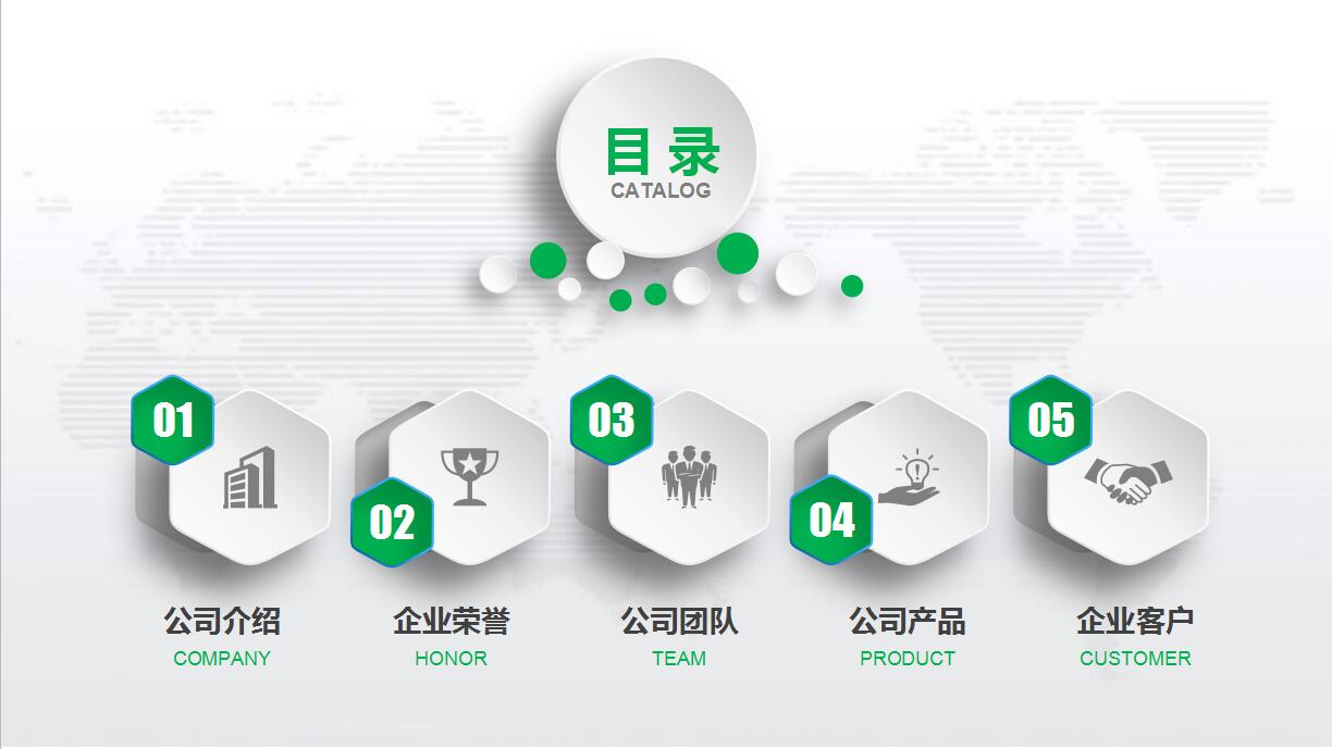 白色微立体公司宣传册ppt模板