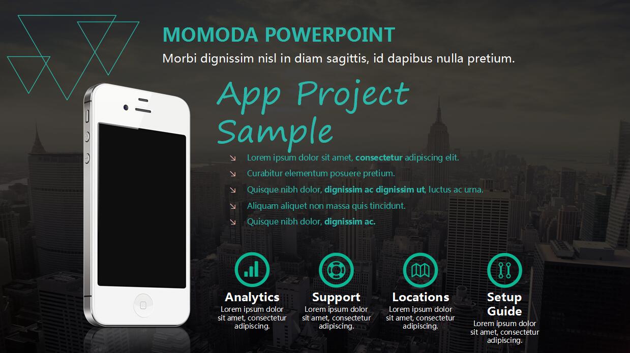 低多边形ios风格工作汇报ppt模板