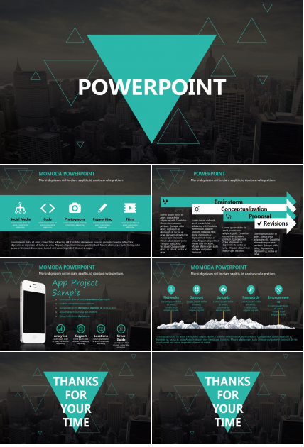 低多边形ios风格工作汇报ppt模板