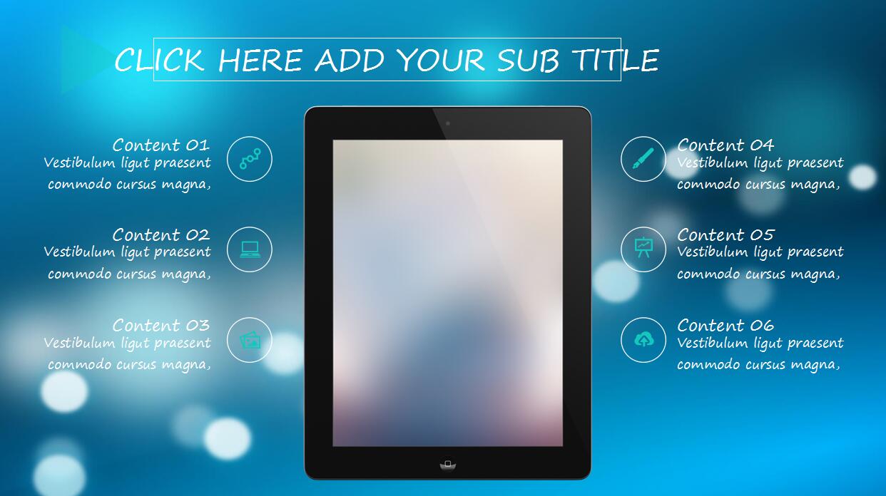 蓝色简约ios风格工作总结ppt模板