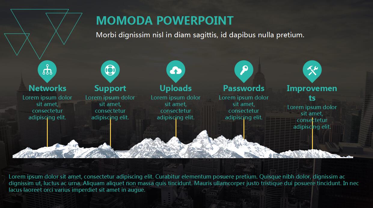 低多边形ios风格工作汇报ppt模板