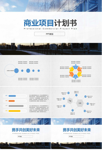 精美简约商业项目计划书ppt模板