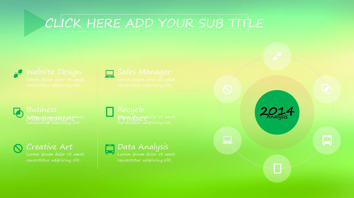 清爽绿色ios风格工作总结汇报ppt模板