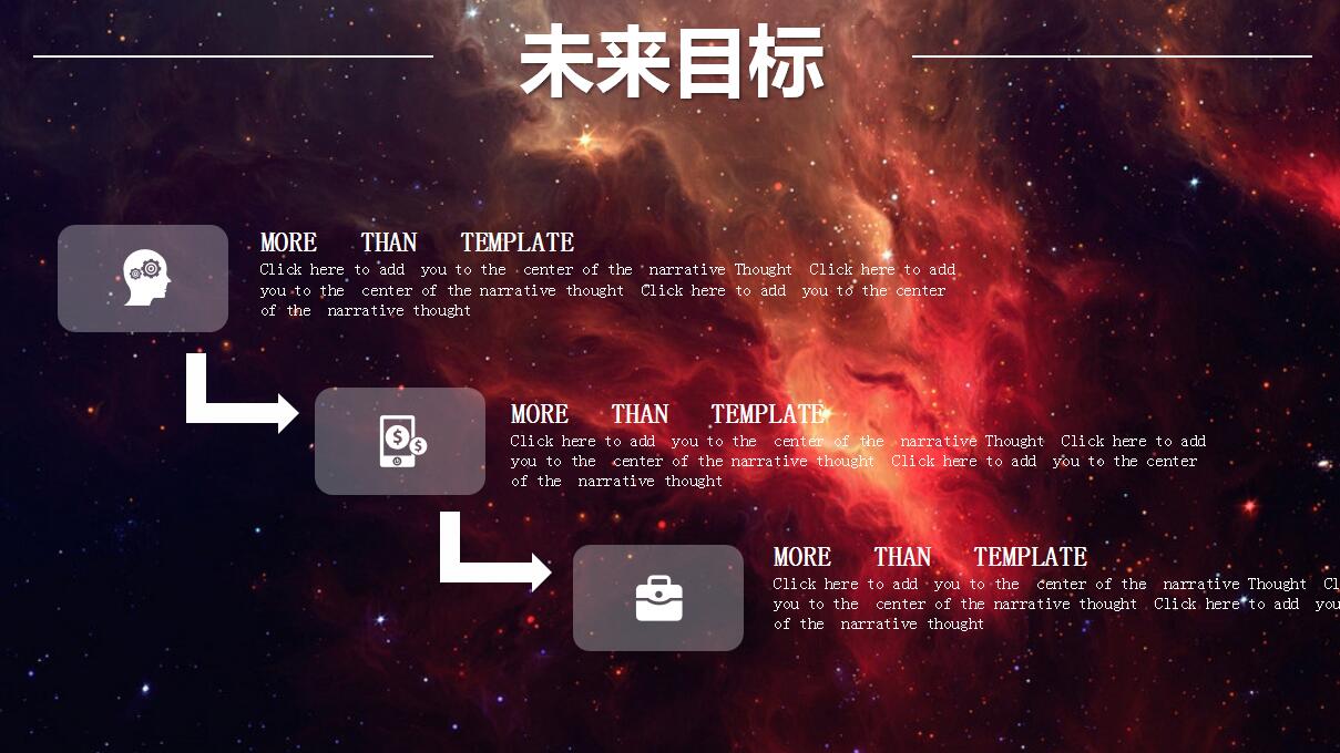绚丽星空商务工作汇报ppt模板