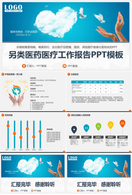 另类医药医疗工作报告PPT模板