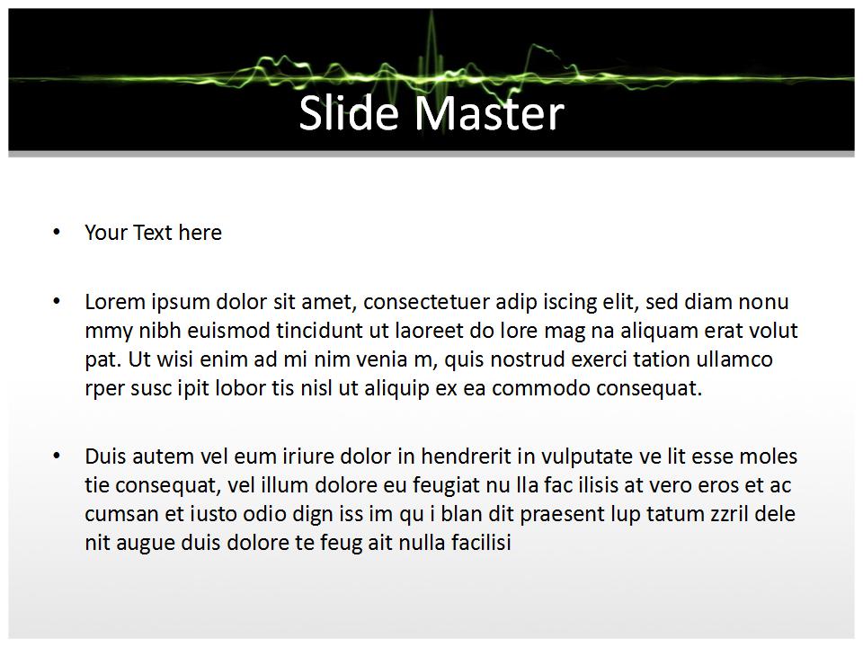 黑色背景绿色电波医疗类PPT模板下载
