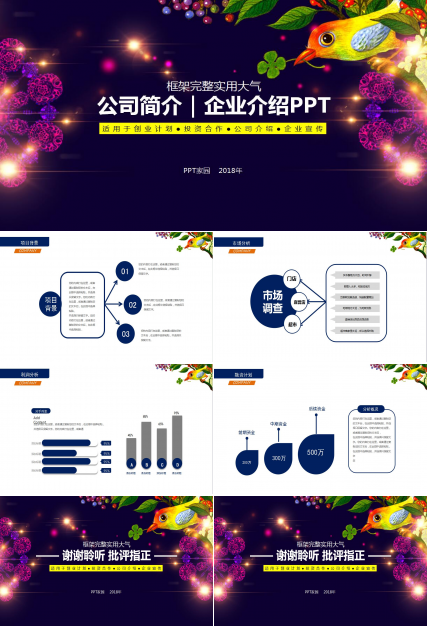 紫色大气市场调查报告ppt模板