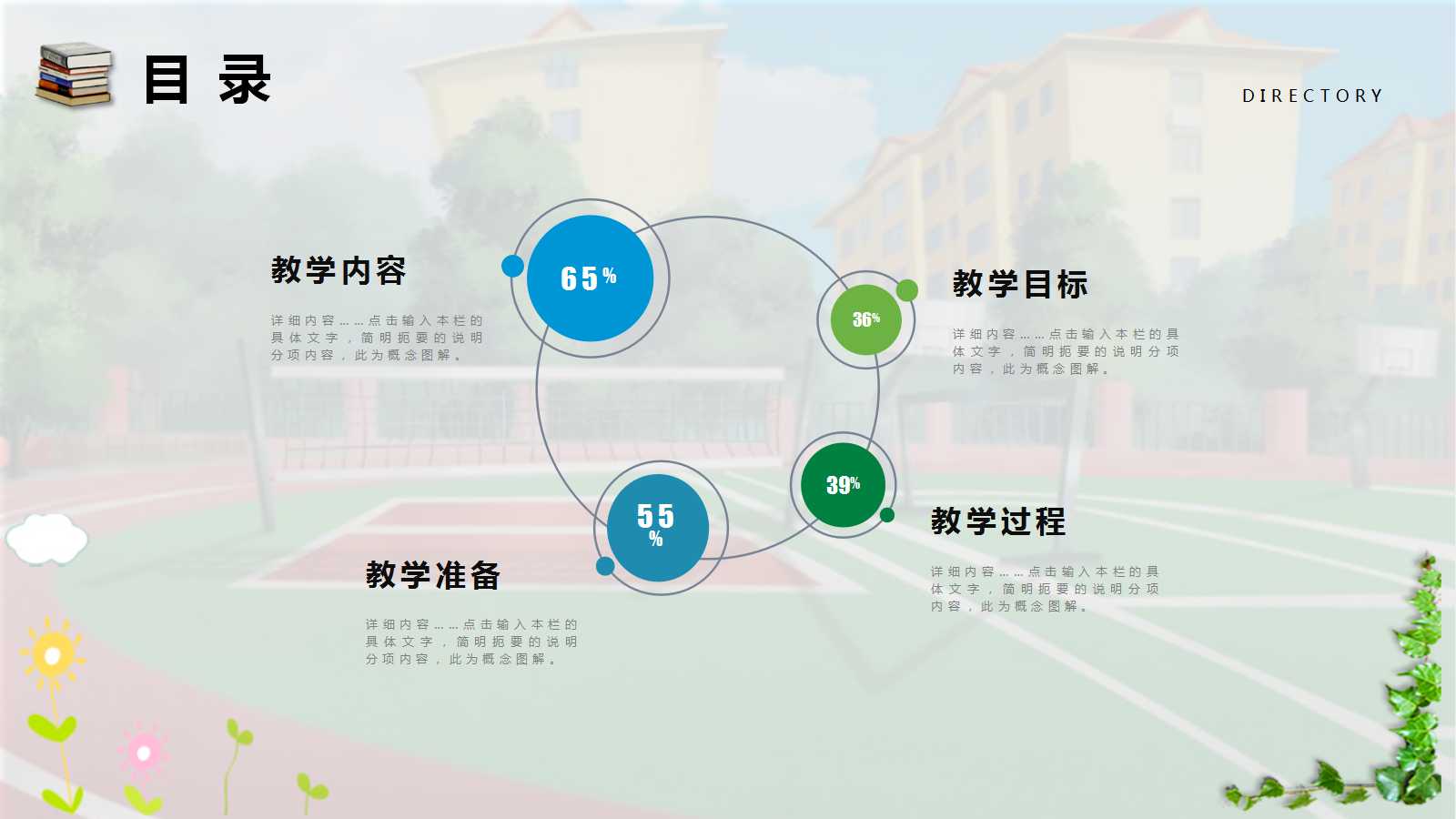 创意学校黑板风教师说课ppt模板