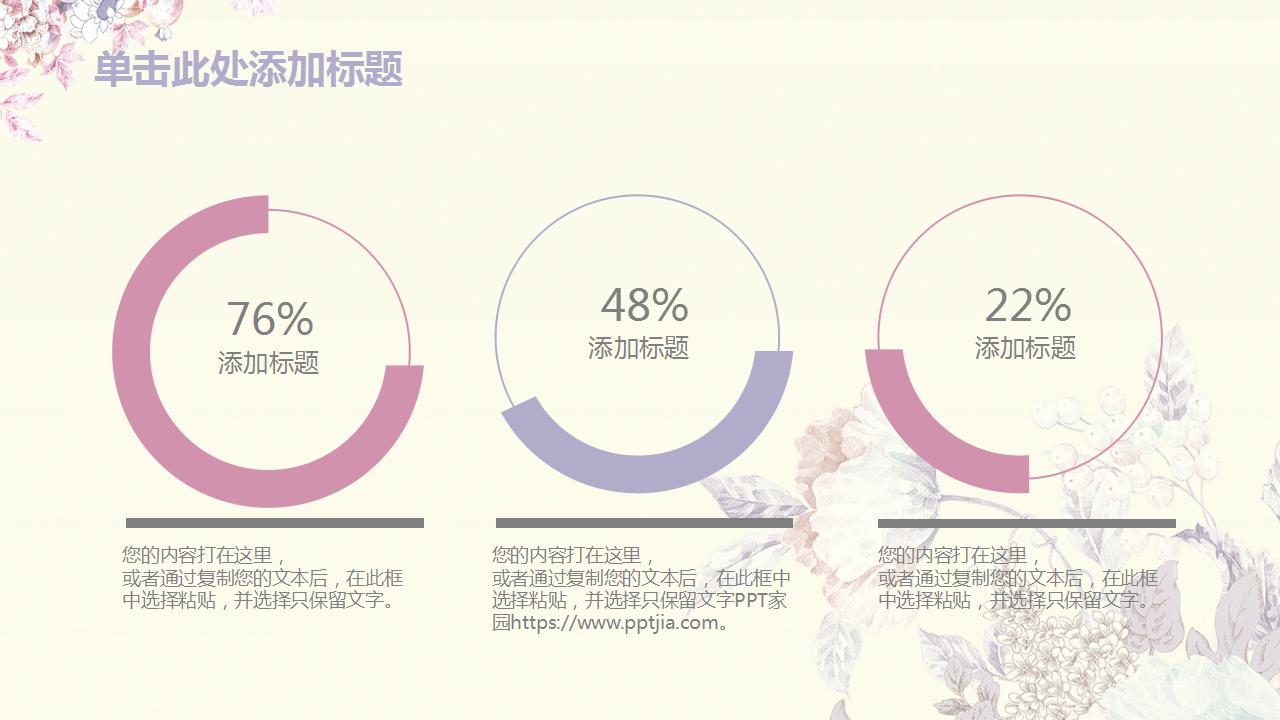 唯美花朵工作汇报ppt模板