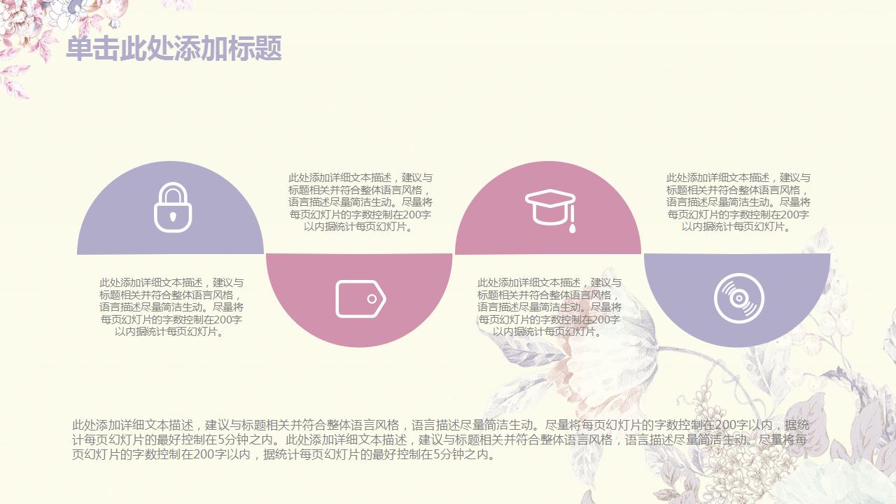 唯美花朵工作汇报ppt模板